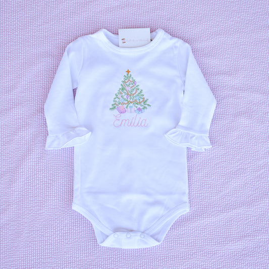 Vintage Stitch Christmas Tree Onesie