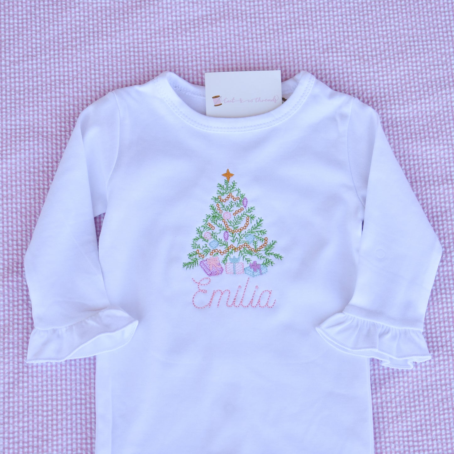 Vintage Stitch Christmas Tree Onesie