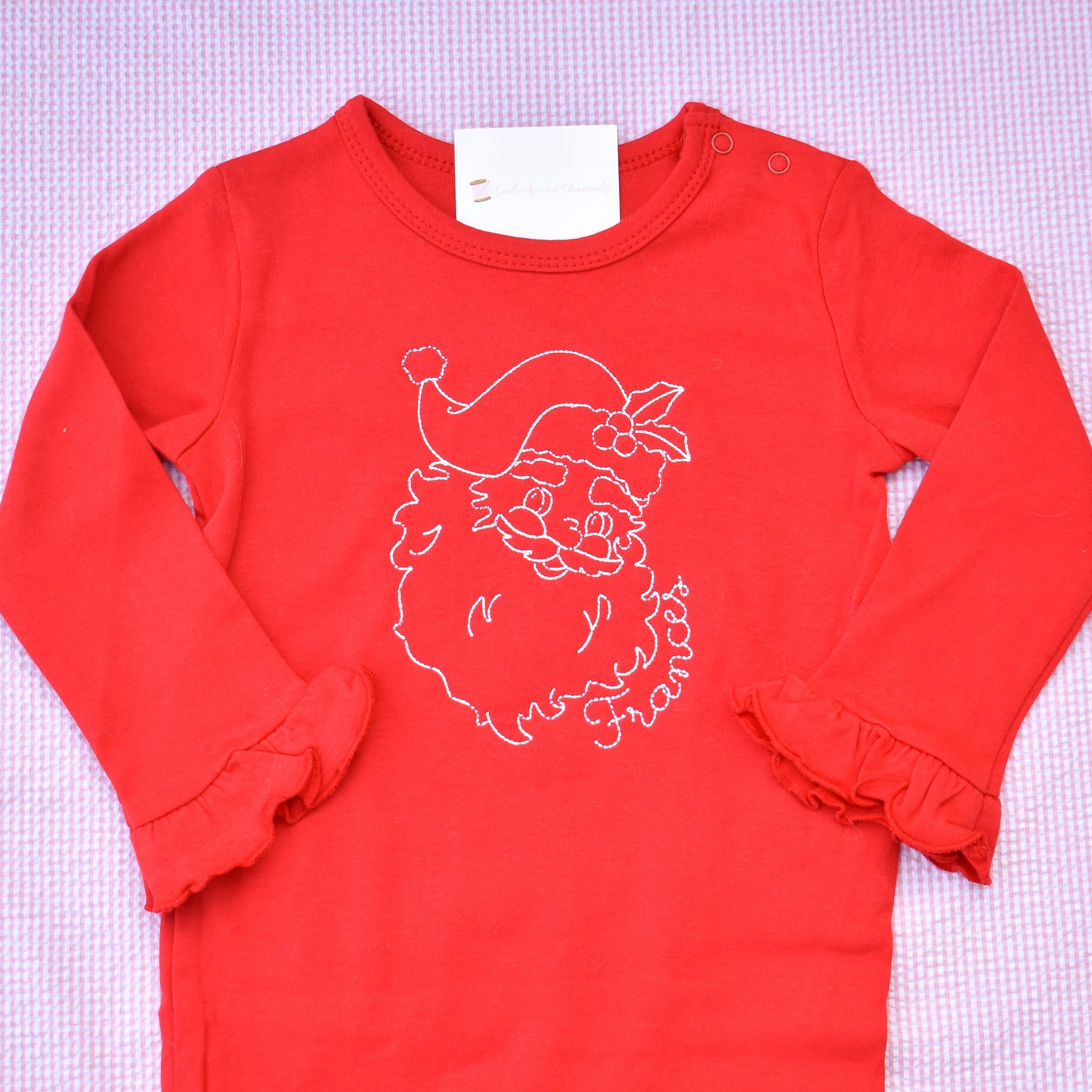 Girls Vintage Stitch Santa Onesie