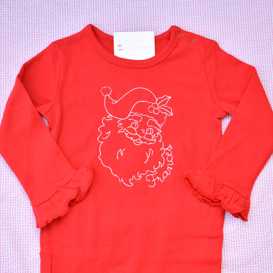 Girls Vintage Stitch Santa Onesie