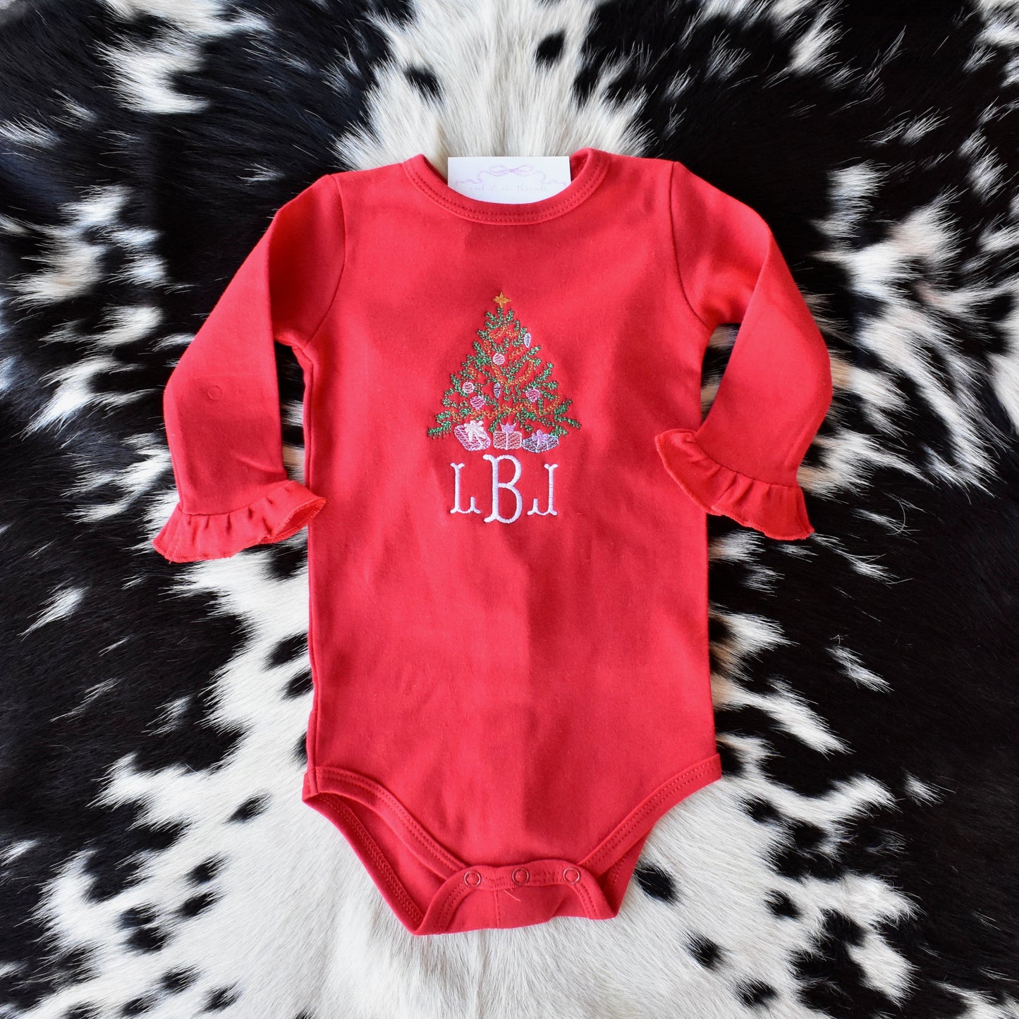 Vintage Stitch Christmas Tree Onesie