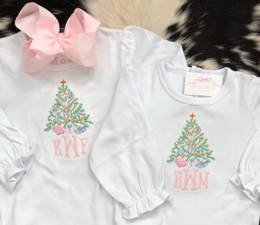 Vintage Stitch Christmas Tree Shirt