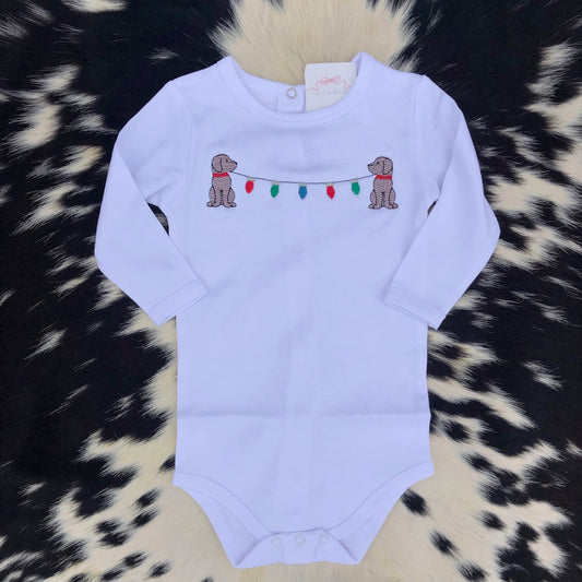 Dogs with Christmas Lights Onesie