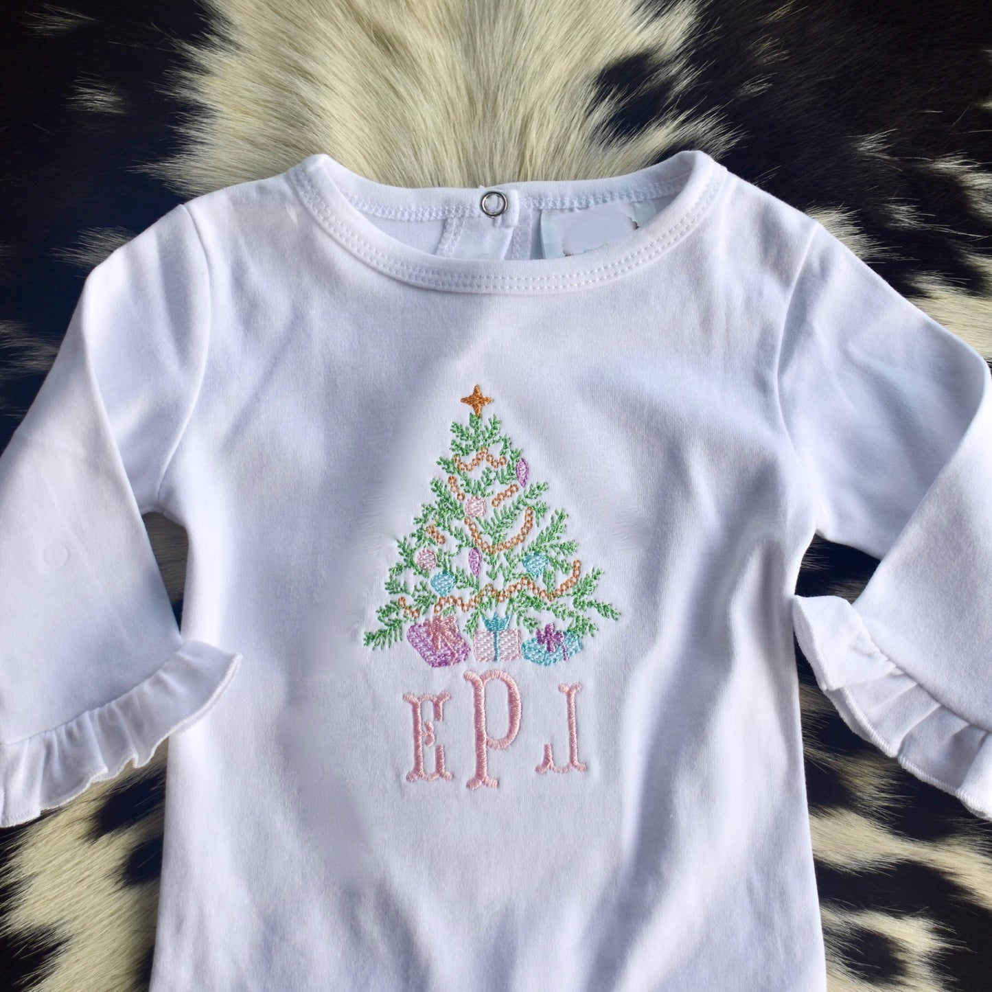 Vintage Stitch Christmas Tree Onesie