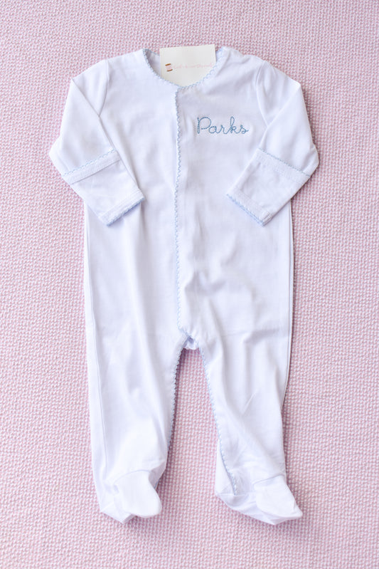 Picot Trim Newborn Footie